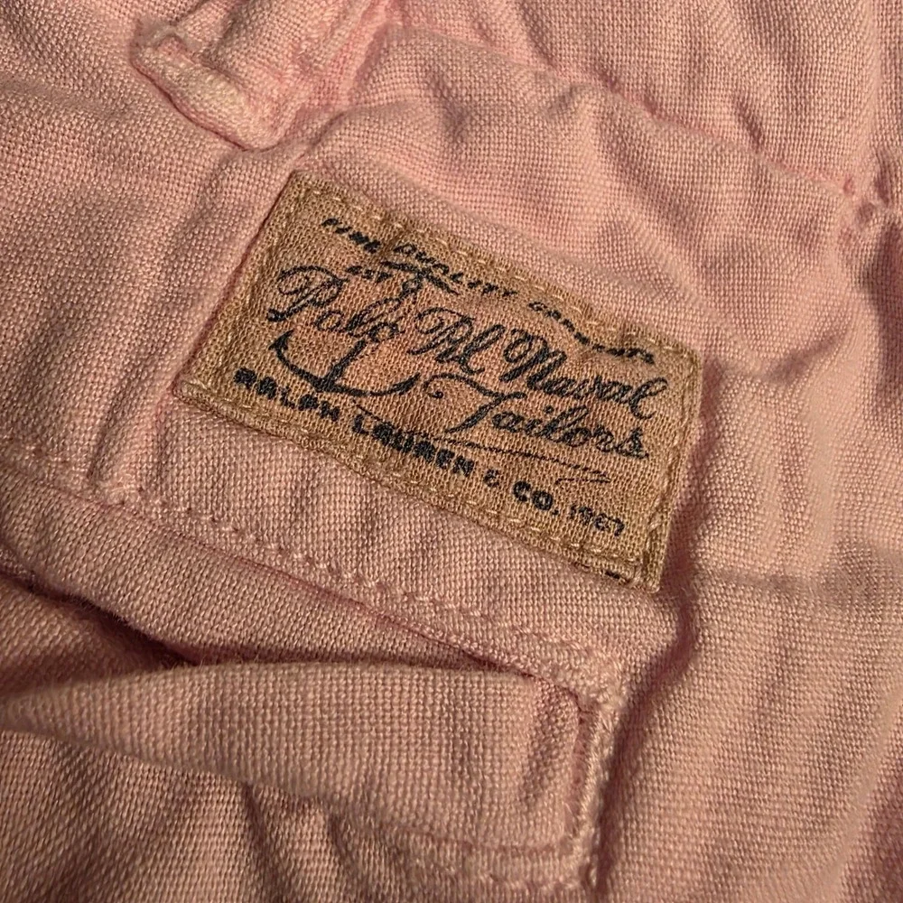 Polo Ralph Lauren Naval‎ Tailors Pink Linen Cotton Blend Shorts Mens 40